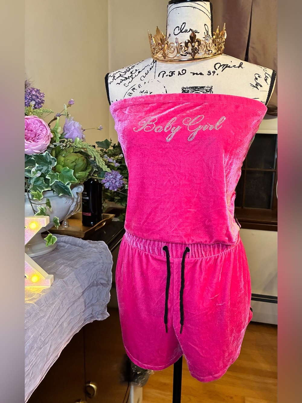 NWT RARE Poster Girl Dollskill Baby Girl Pink Velour 2PC Set 3X